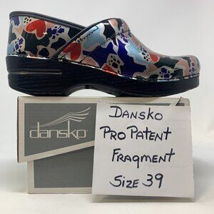Women's Dansko Professional Patent Fragment Multi-color Clog Size 39 EU US 9M